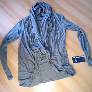 Cross Front DKNY Top with Hood